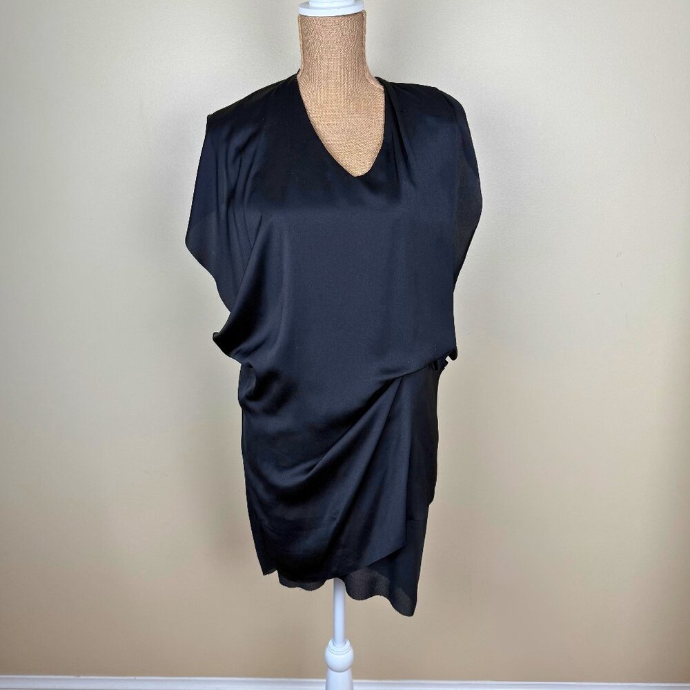 Acne Mallory Black Draped Dress Size 36
